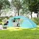 image 2 of Outsunny 4-6 Man Family Camping Tent with 2 Bedrooms, a Living Room | Blue | Blue