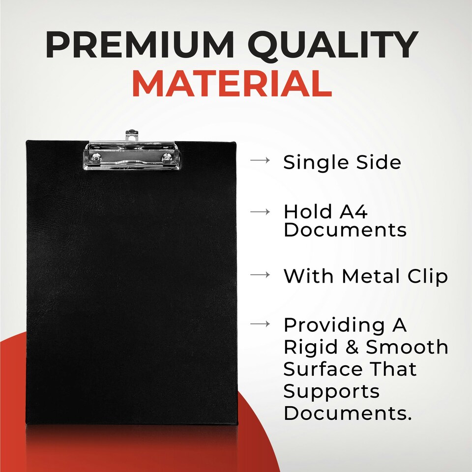 image 1 of Janrax A4 Black PVC Single Clipboard