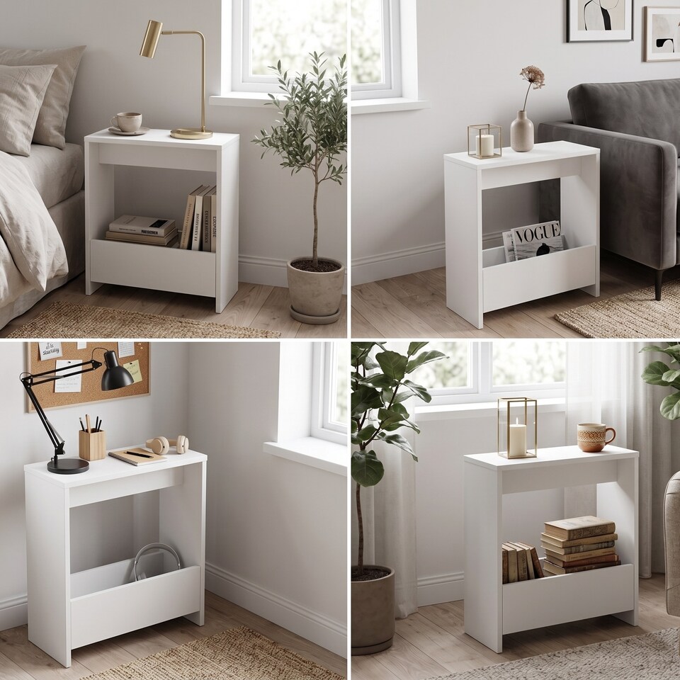 image 1 of Slim Side Table Shefa Line Focus 55 White