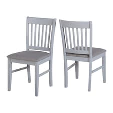 Oxford Dining Chair (Pack of 2) - L51 x W45 x H90 cm - Grey/Grey Fabric Grey