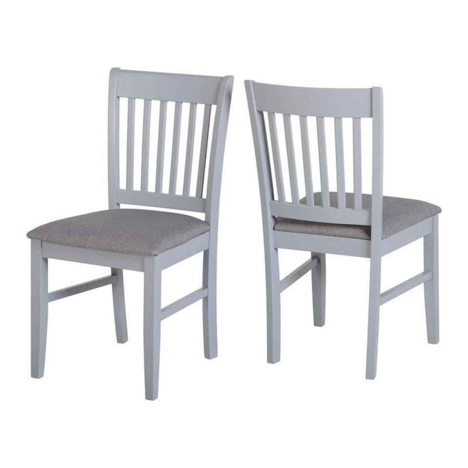 image 1 of Oxford Dining Chair (Pack of 2) - L51 x W45 x H90 cm - Grey/Grey Fabric Grey