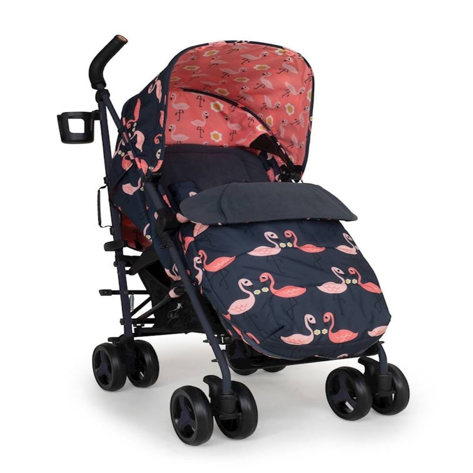image 1 of Cosatto Supa 3 Stroller - Birth - 25kg, Compact Fold & Free Footmuff (Pretty Flamingo)
