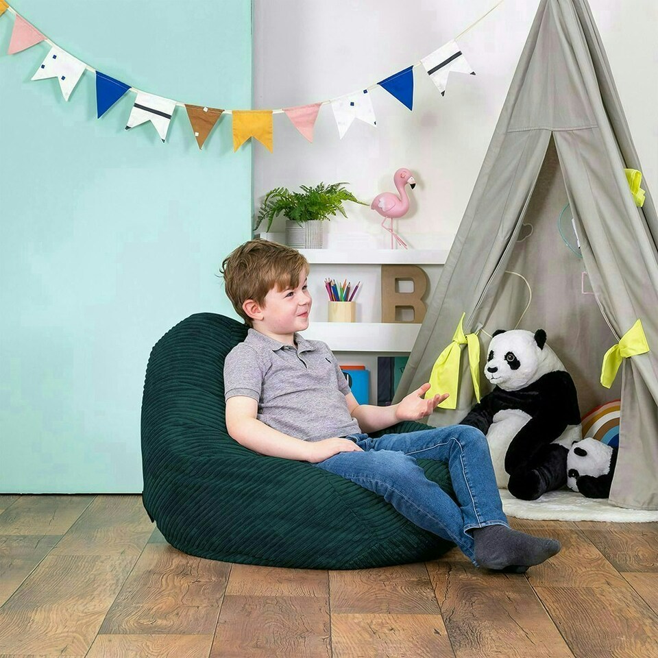 image 1 of icon Dalton Kids Beanbag Corduroy Teal Set of 2 Green
