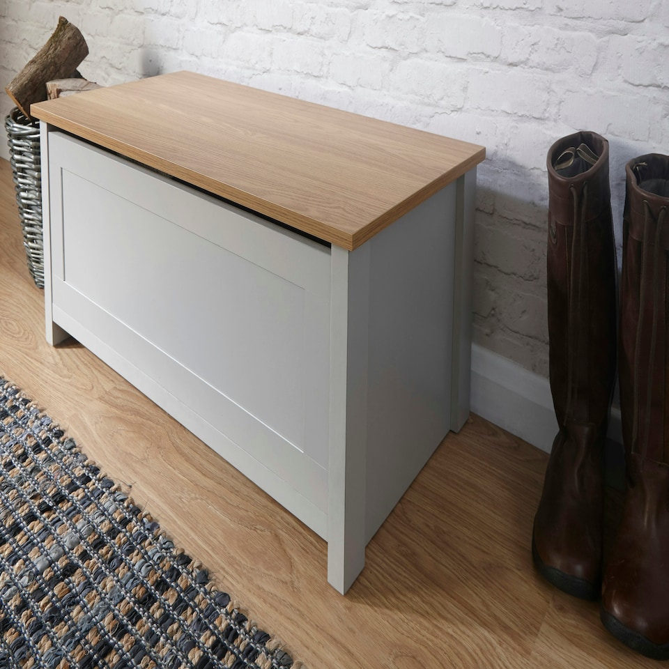 image 1 of GFW Lancaster Ottoman Storage Box - Grey
