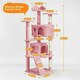 image 3 of Yaheetech 156 cm Multilevel Indoor Cat Climbing Frame Pink