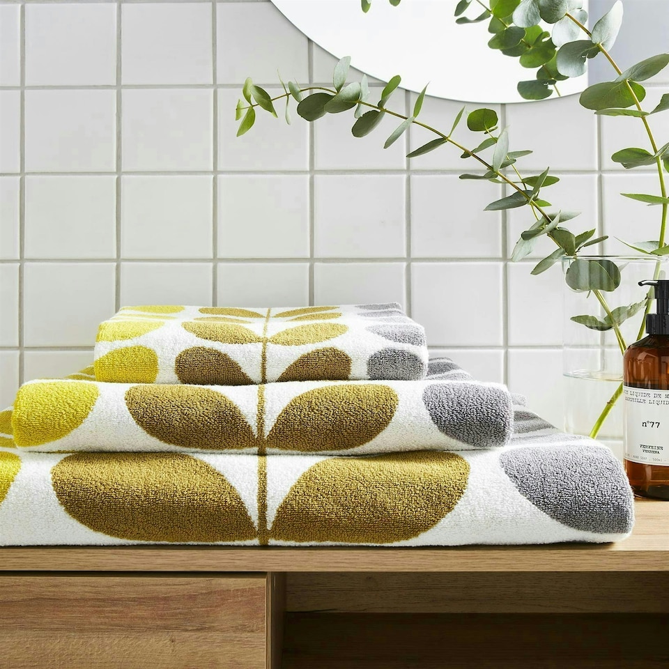 image 1 of Orla Kiely Trio Stem Dune 50x90cm Hand Towel