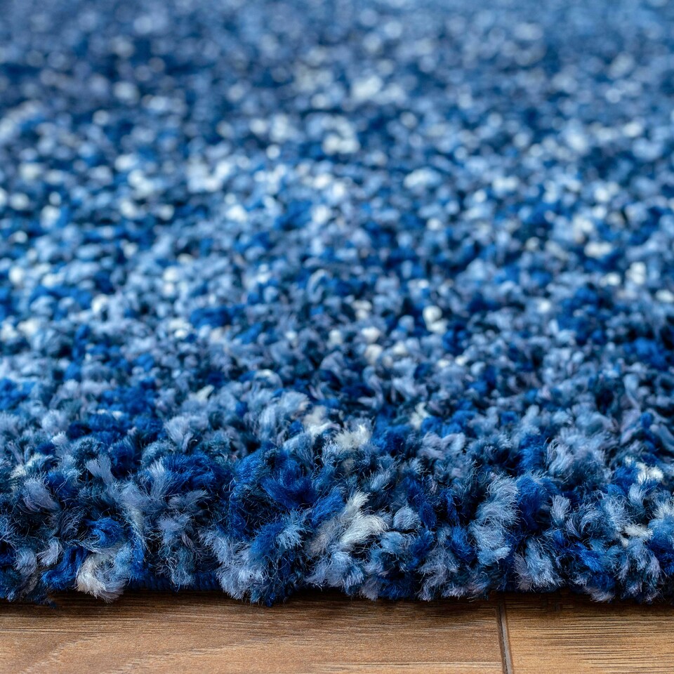 image 1 of KUKOON Navy Blue Mottled Shaggy Living Room Area Rug 80cm x 150cm