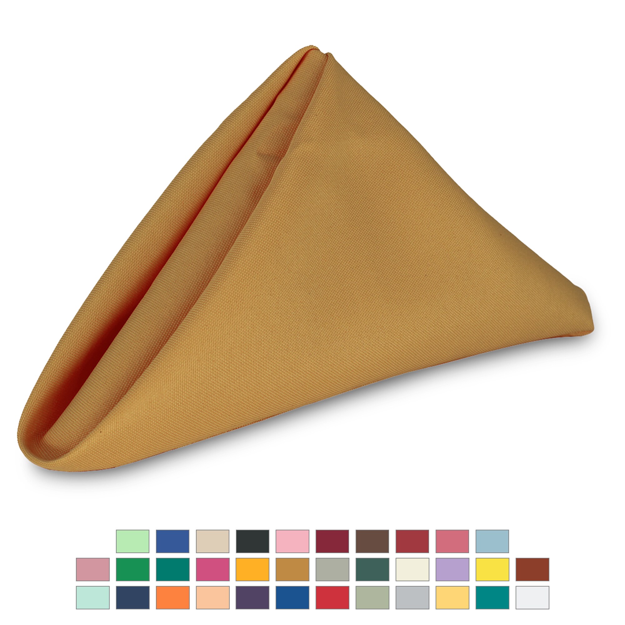 Neel Blue 20 Inch Polyester Table Napkins, Reusable, Wrinkle-Resistant - 50x50cm in Metallic Gold | Size: 50x50 cm