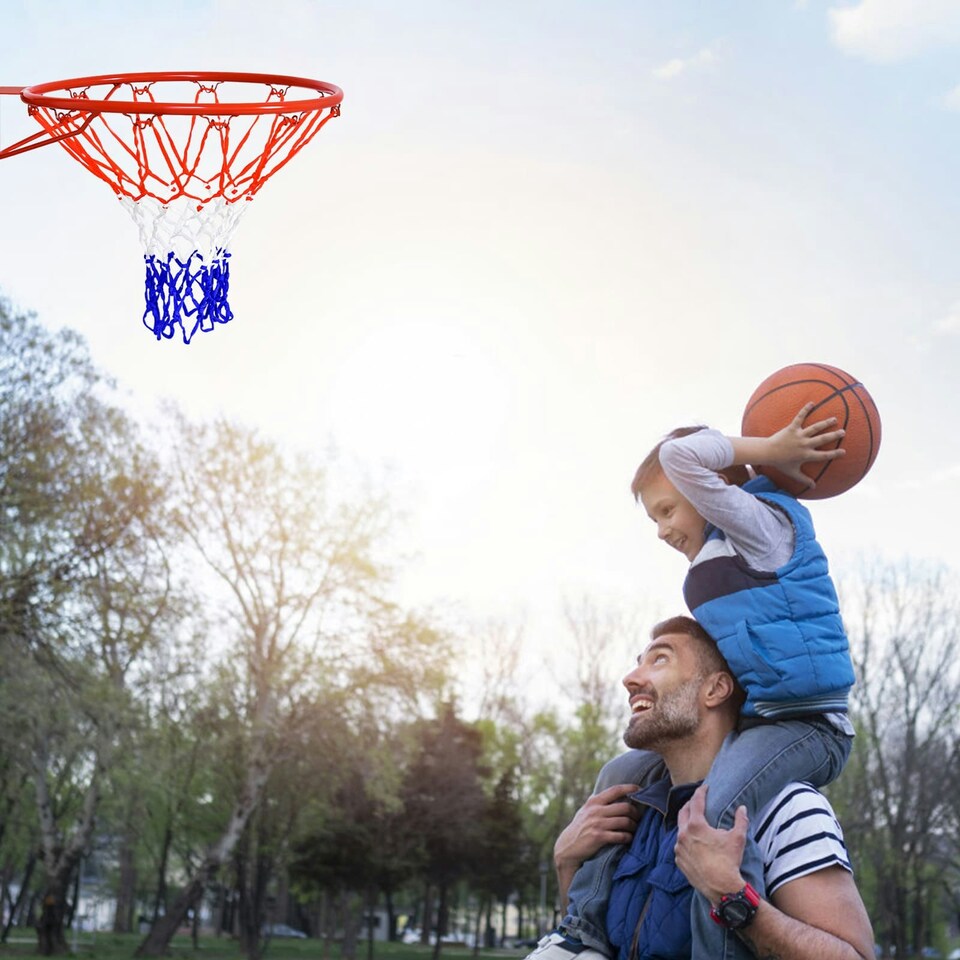 image 1 of COSTWAY 46 cm Basketball Replacement Net Goal Hoop Red Red | Standard
