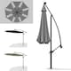 image 2 of Living and Home Outdoor 32 LED Lighted Patio Umbrella with Crank Lift System - Light Grey | Grey