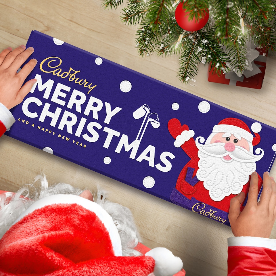 image 1 of Cadbury Dairy Milk Merry Christmas Gift Chocolate Bar 850g