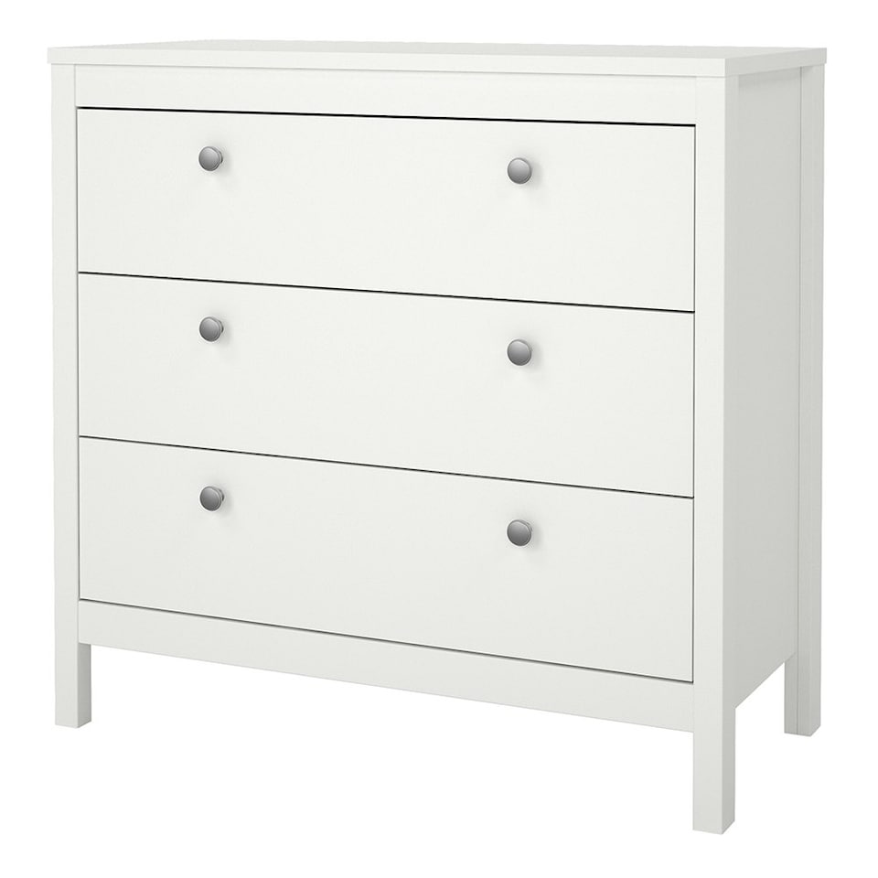 image 1 of Madrid Chest 3 Drawers in White