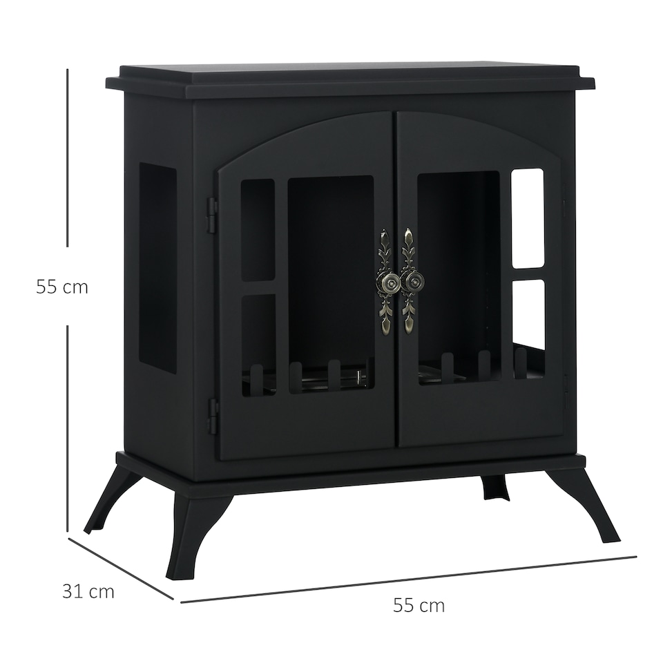 image 1 of HOMCOM Ethanol Fireplace Stove Freestanding Bioethanol Fire w/ 0.9L Tank Black