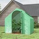 image 2 of Outsunny Walk-In Portable Greenhouse Mini Grown House Steel Frame Window Green