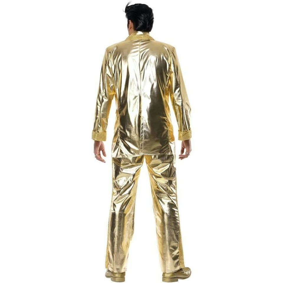 image 1 of Elvis Presley Mens Shiny Costume - Gold - L | Multi | L