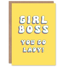 Bold Simple Girl Boss You Go Lady Woman Her Birthday Card
