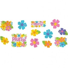 Hawaiian Hibiscus Mini Cardboard Cutouts Decorations - Pack of 12