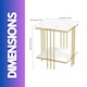 image 4 of 2 Tier Square Faux Marble Side Table Gold Gold