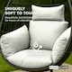 image 3 of Homescapes Luxury Waterproof Egg Chair Cushion With Headrest - Natural