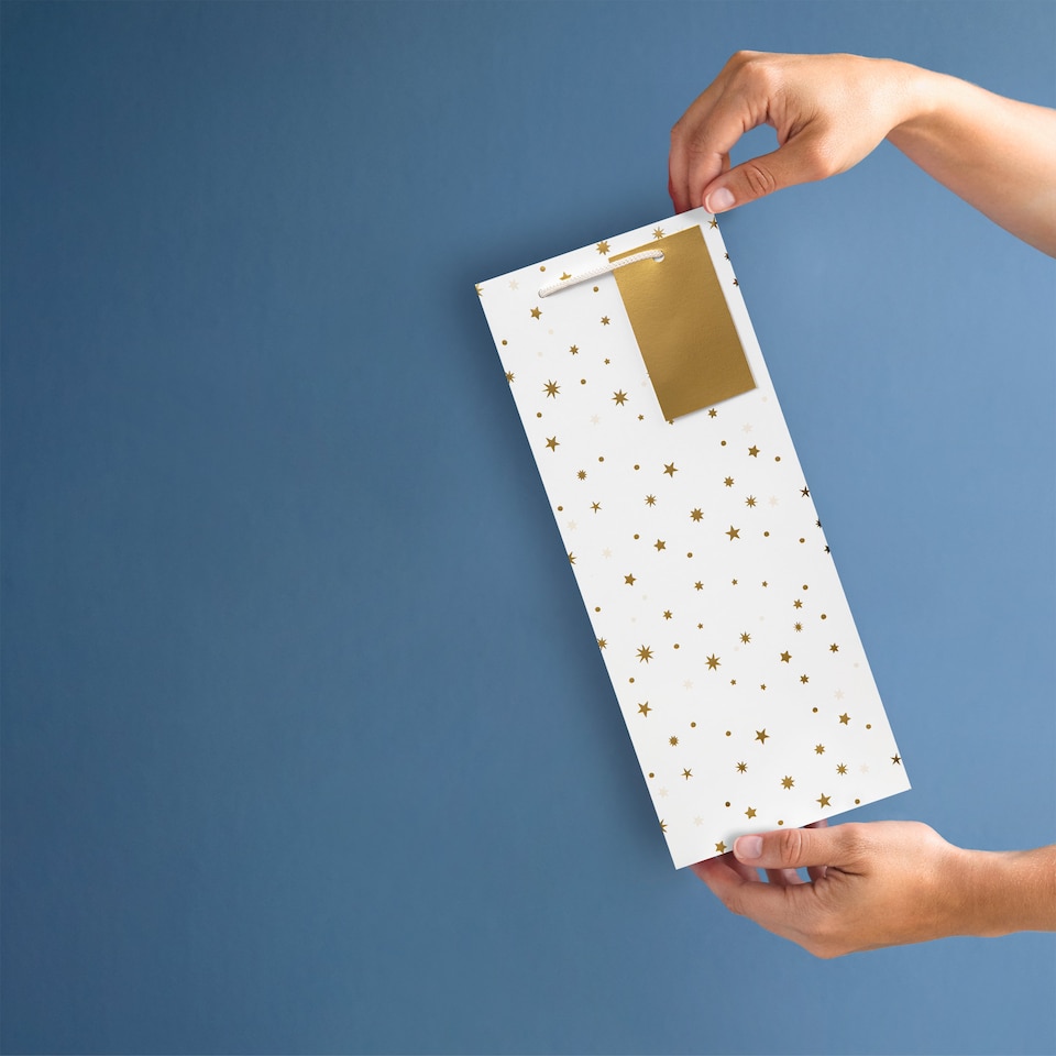 image 1 of Hallmark Pack Of 3 Bottle Bags - Gold Stars
