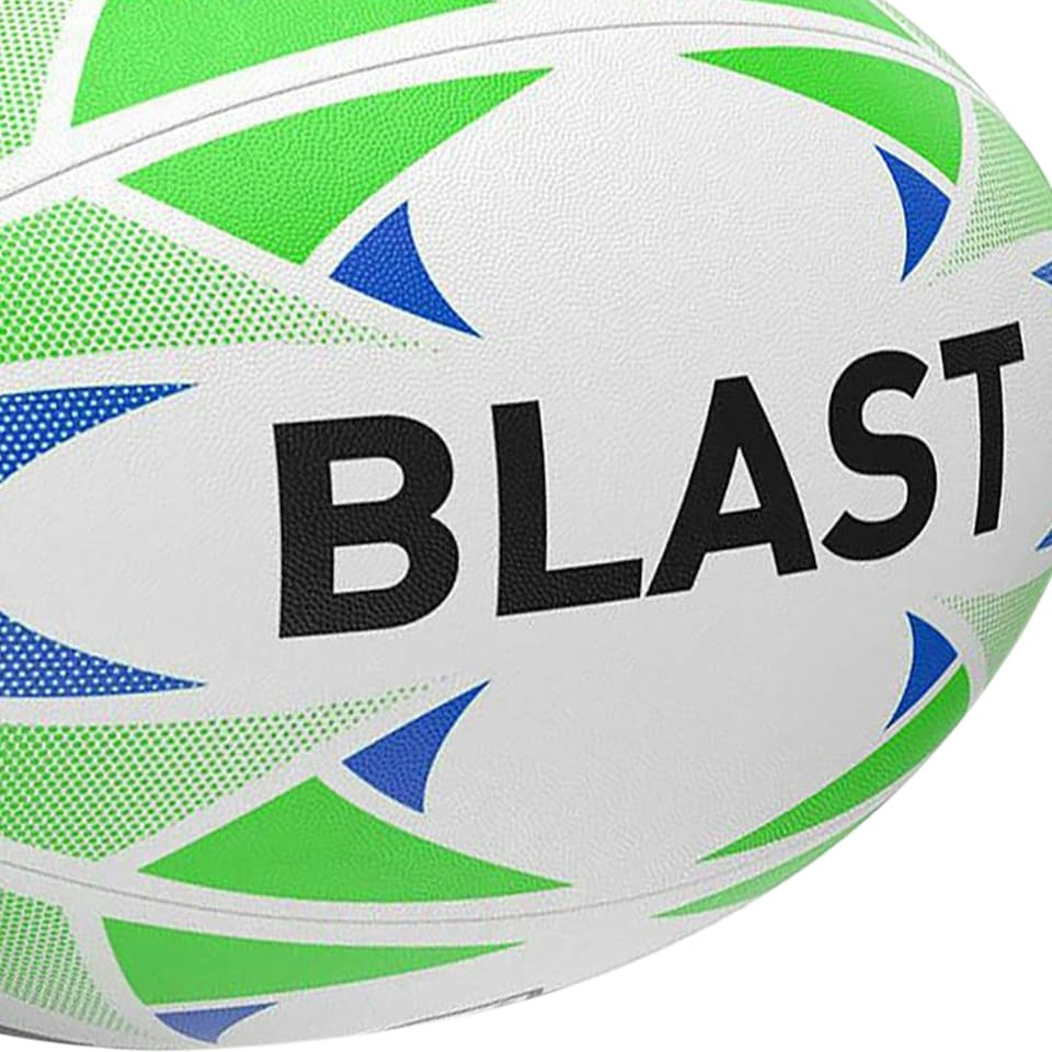 image 1 of Rhino Blast Rugby Ball - White/Blue/Green - 5