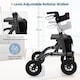image 4 of COSTWAY Height Adjustable Foldable Rolling Walker with Seat Black