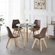 image 8 of Set of 4 Scandinavian Dining Chairs with Leather Cushions Solid Wood Legs | Brown