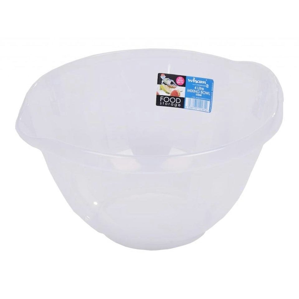 image 1 of Wham Plastic Mixing Bowl - Clear - 2L