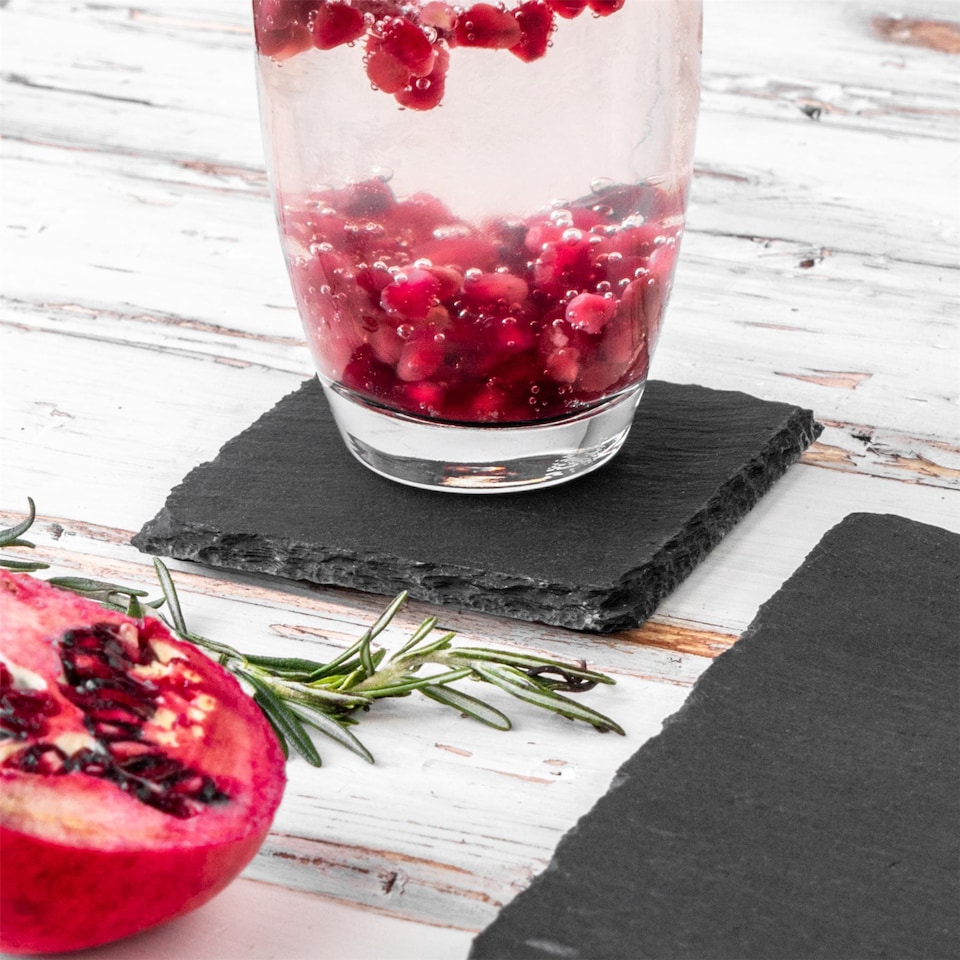 image 1 of Argon Tableware Square Slate Coasters - 10cm - Pack of 12