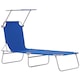 image 1 of Outsunny Folding Chair Sun Lounger w/ Sunshade Garden Recliner Hammock Blue