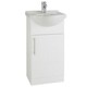 image 1 of Bathroom 450mm Vanity Unit with Basin - Gloss White - (Impact) - Brassware Not Included | White | White | 1