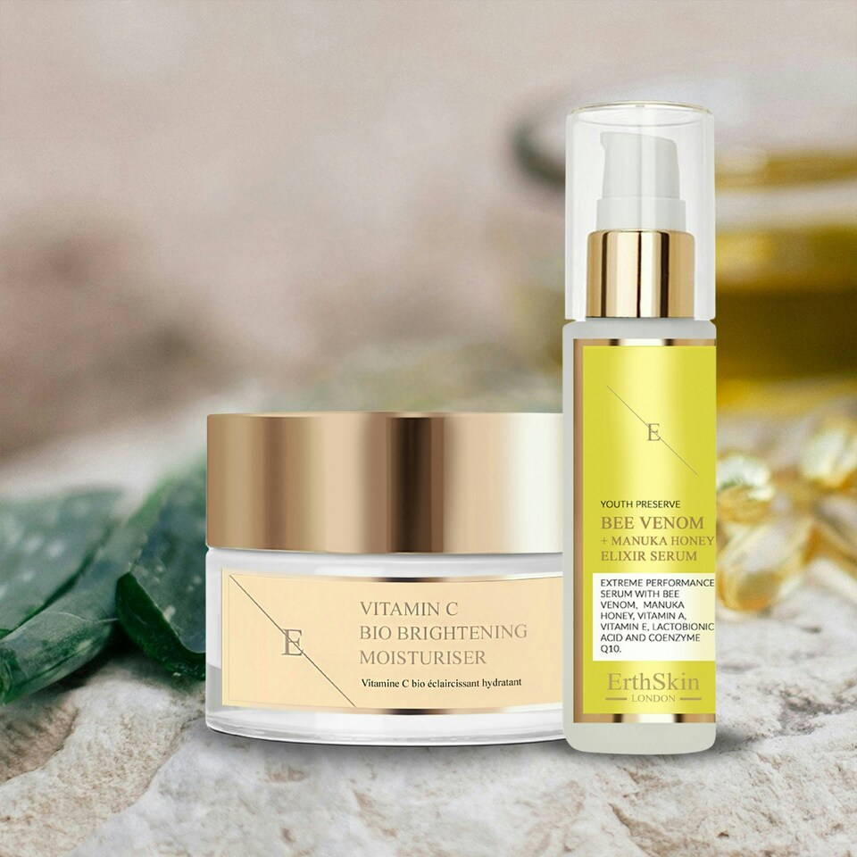 image 1 of Vitamin C Moisturizer & Elixir Serum Anti-Aging Set