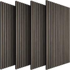 Acoustic Wall Panels Sonic Wall II with Real Wood Veneer and Sound-Absorbing Felt | Grey | oak gray | 110 x 50 x 1.8 cm | 4