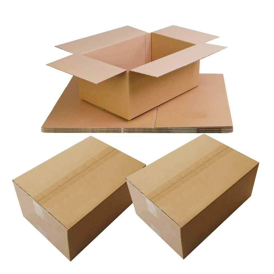 image 1 of 50 x Packing Shipping Mailing Single Wall 350 x 250 x 160mm (Royal Mail Box) Postal Cardboard Boxes Brown