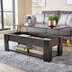 image 6 of Wooden Coffee Table With Lift Up Top Storage Area and Magazine Shelf | Black