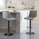 image 2 of HOMCOM Modern Bar Stools Set of 2, Height Adjustable Swivel Bar Chairs with Backrest, Gas Lift and Footrest, Leathaire Barstools for Breakfast Counter, Kitchen Island, Grey