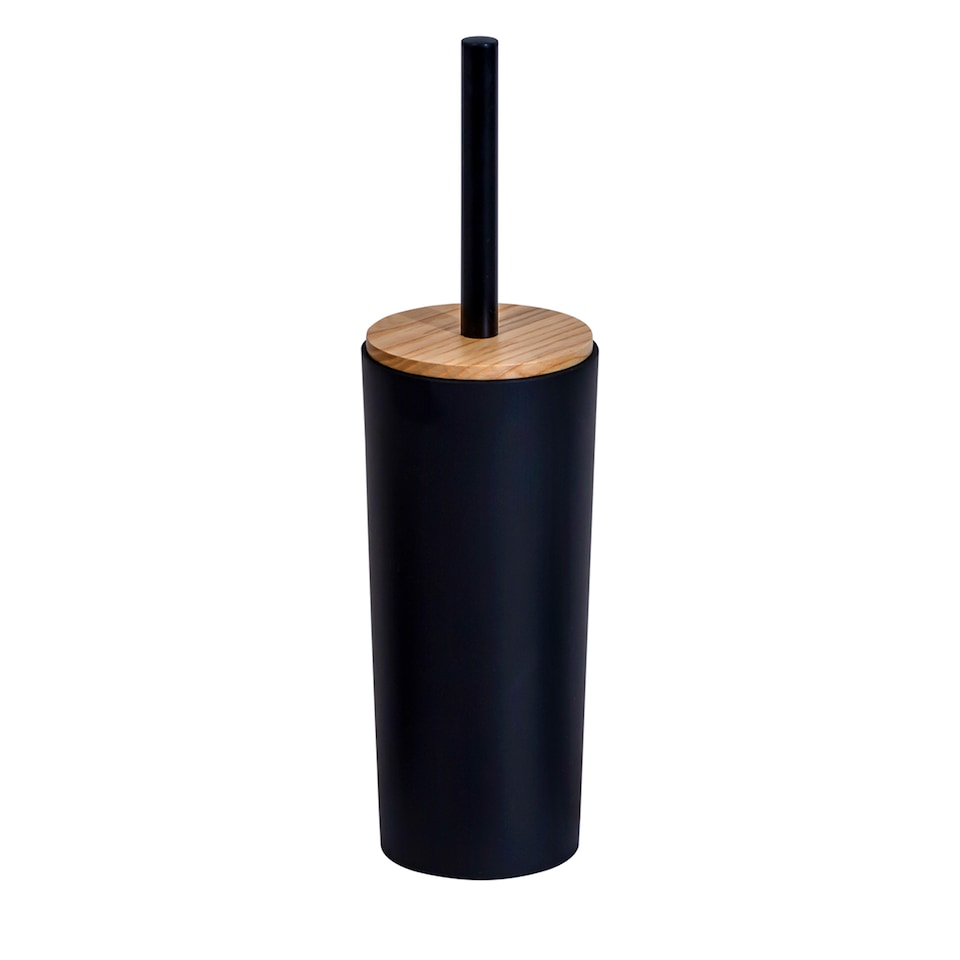 image 1 of Showerdrape Sonata Black & Bamboo Toilet Brush & Holder | Black | 1