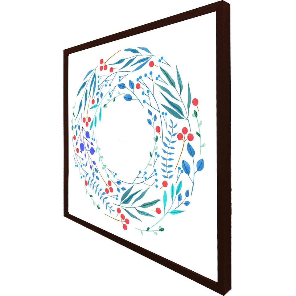 image 1 of Blue decorative reath (Picture Frame) Brown | Oak | L