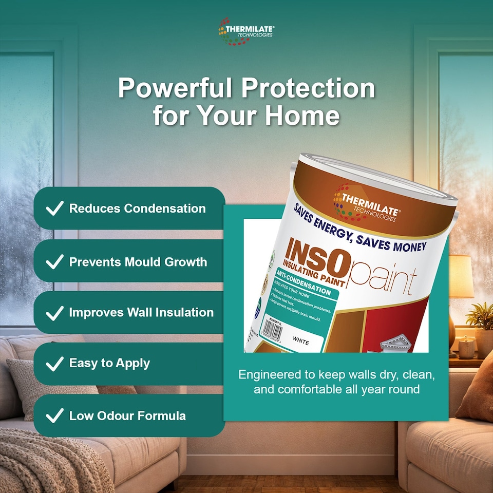 image 1 of InsOpaint Anti Condensation Paint - Stops Condensation on Interior Walls & Ceilings - Creamy White