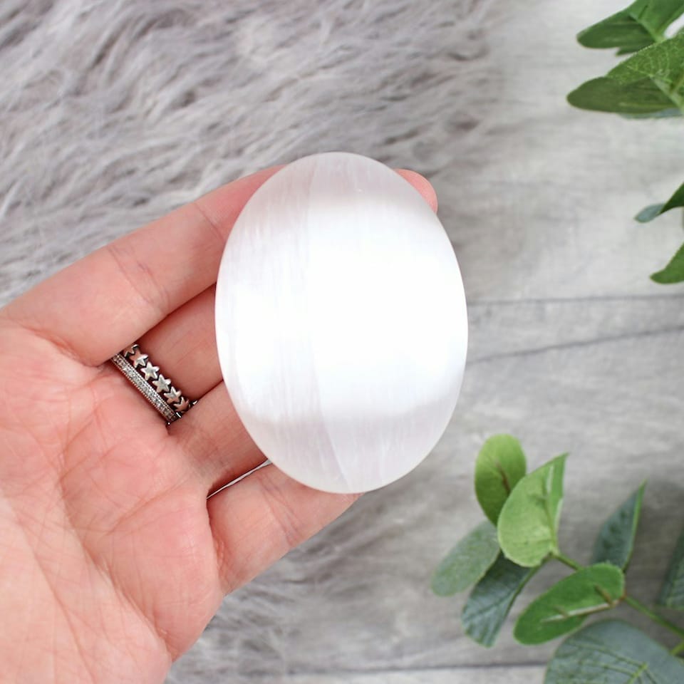 image 1 of Something Different Palm Stone - White - One Size