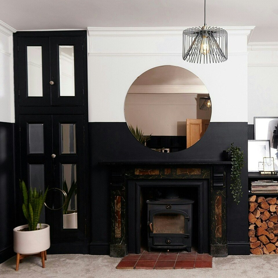 image 1 of ValueLights Modern Black Non Electric Metal Wire Design Cylinder Shaped Light Pendant Shade