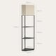 image 7 of HOMCOM Corner Modern Floor Lamp with Shelves for Living Room, Bedroom, Black