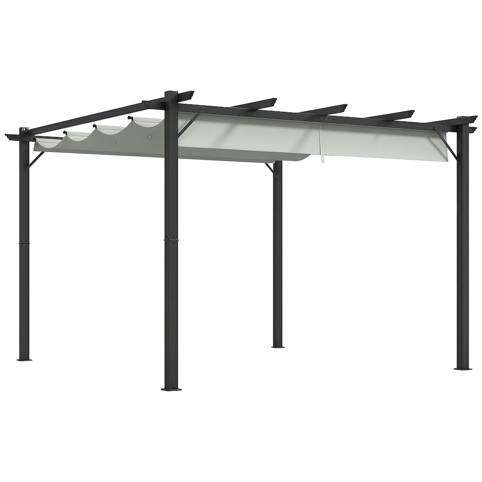 image 1 of Outsunny 3x3(m) Pergola Gazebo Sun Shade Shelter Aluminium Garden Canopy, Grey