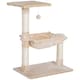 image 1 of PawHut Cat Tree Scratch Post with Bed Hammock Sisal for Indoor Cats Beige