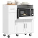 image 1 of HOMCOM Rolling Kitchen Cart, Microwave Cabinet with Adjustable Shelf