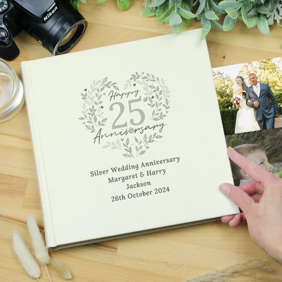 image 1 of Personalised 25th Silver Wedding Anniversary Photo Album