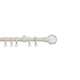image 1 of 13 - 16mm Cream Crystal Ball Metal Curtain Pole Set 150-280cm Cream | Cream