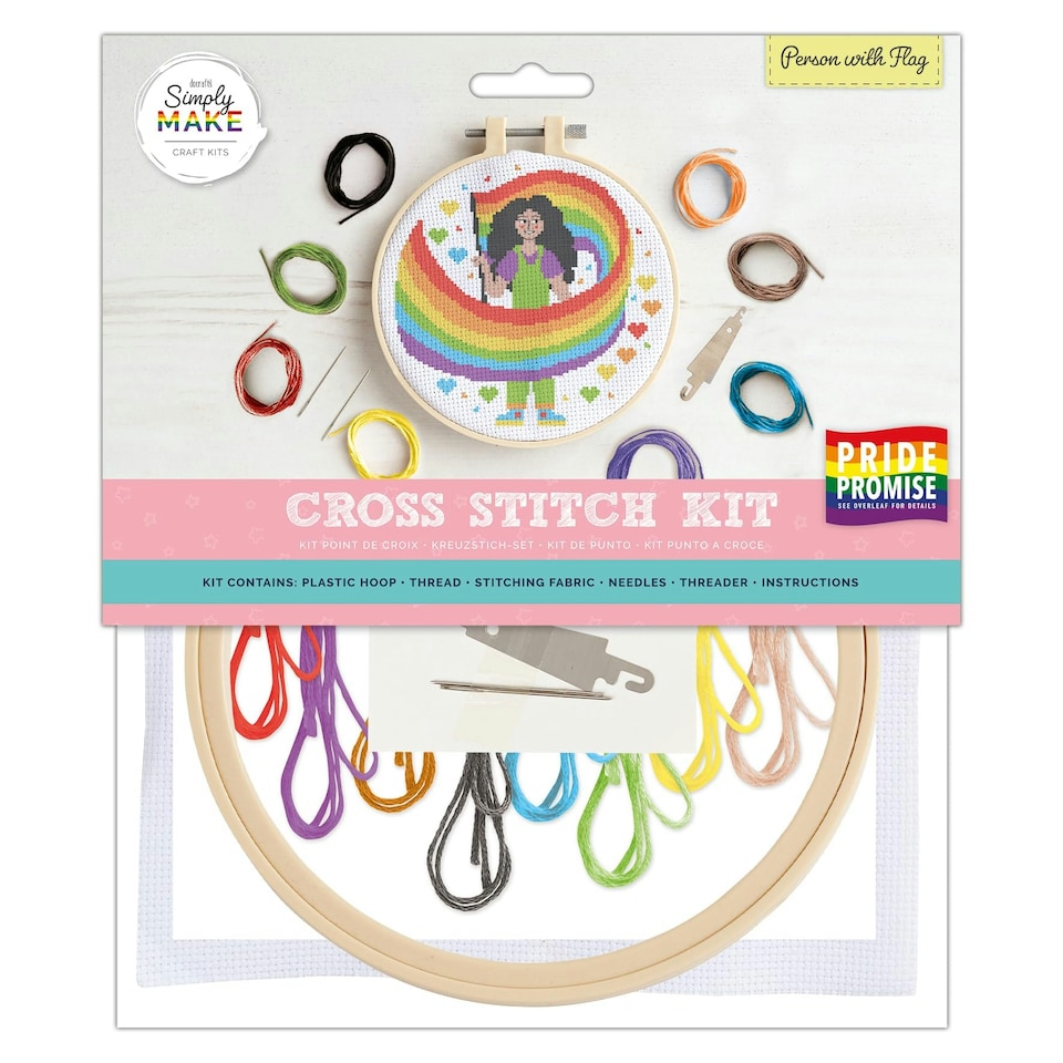 Cross Stitch Kit - Person with flag