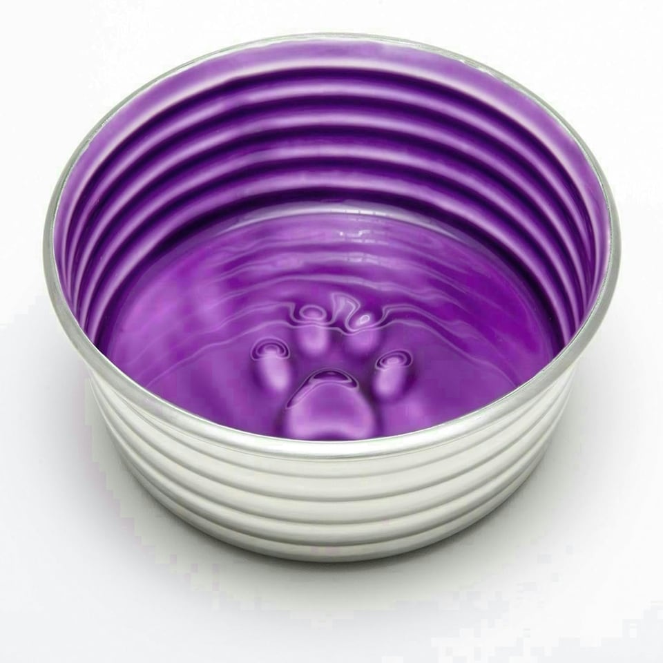 Loving Pets Le Bol Stainless Steel Dog Bowl Non-Slip Dishwasher Safe Durable Pet Dish - Lilac - Small (500 ml)