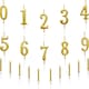 image 4 of Gold Number 8 Candle Gold